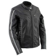 Milwaukee Leather LKL27000 Women’s Vented Premium Black Leather Jacket with Silver Trim