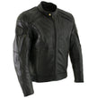 Milwaukee Leather LKM7005 Men's Premium Black Leather Racer Style Motorcycle Jacket with CE Armor