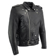 Milwaukee Leather LKM1701 Men's Classic Side Laced Black Motorcycle Premium Leather Jacket with CE Armor Protection