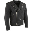 Milwaukee Leather LKM1702 Men's Vintage Flat Black Motorcycle Biker Leather Jacket w/ CE Armor Protection