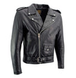 Milwaukee Leather Men's Classic Armored Black Leather Motorcycle Jacket w/ CE Armor - LKM17020
