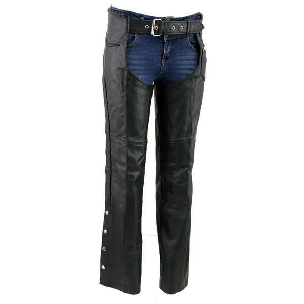 Milwaukee Leather LKM5725 Women's Braided Black Premium Leather
