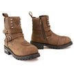Milwaukee Leather MBL9306 Women's Premium Brown Leather Double Strap Motorcyle Riding Boots