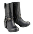 Milwaukee Leather Women’s Black Leather Harness Motorcycle Boots MBL9314