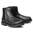 MMCC Men’s Kick Start 7” Black Top Grain Leather Motorcycle Boots - Dual YKK Zippers, Freedom Flex Toe - MBM9009