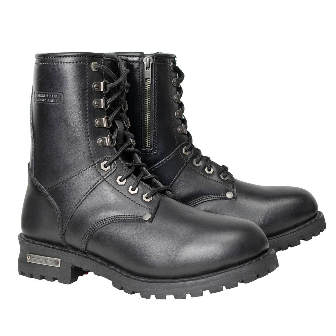 Milwaukee Leather Men's Black Vigilant Logger Motorcycle Boots, MBM9013