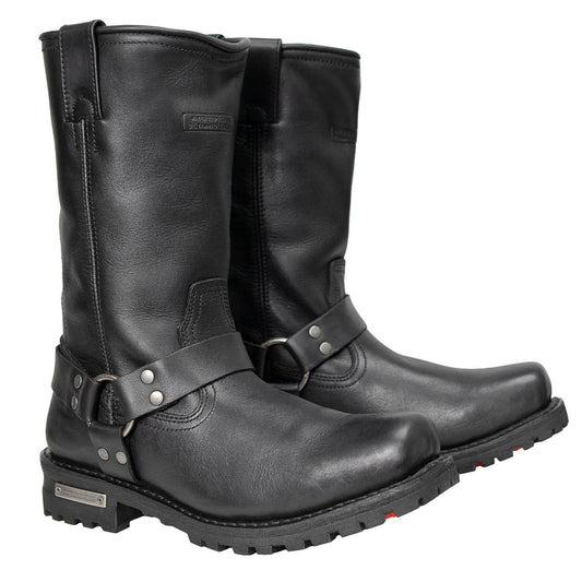 Milwaukee Leather Men's Dark Rider Black Harness Boots, MBM9022