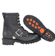 Milwaukee Leather Men's Rage Black Lace-Up Motorcycle Boots, MBM9035