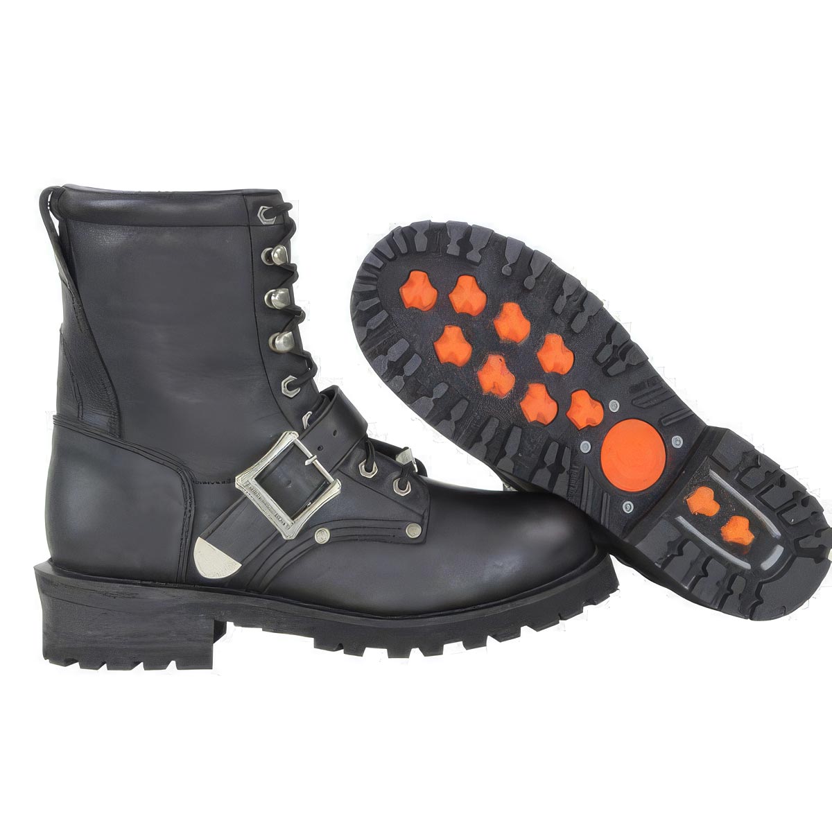 Milwaukee Leather Men's Rage Black Lace-Up Motorcycle Boots, MBM9035