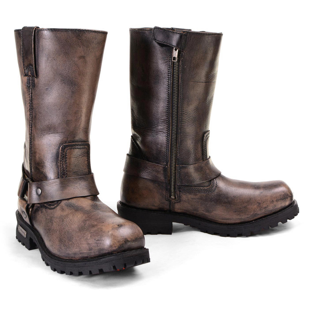 Milwaukee Leather Men's Throttle Brown Harness Boots, MBM9038