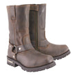 Milwaukee Leather Men's Classic 11-Inch Dark Brown Leather Harness Square Toe Motorcycle Boots MBM9062