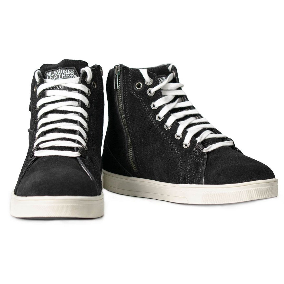 Milwaukee Leather Men's Black Suede Street Riding Shoes, MBM9106
