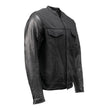 Milwaukee Leather MDM1003 Men's Black Denim and Leather Sleeves Motorcycle Riders Jacket