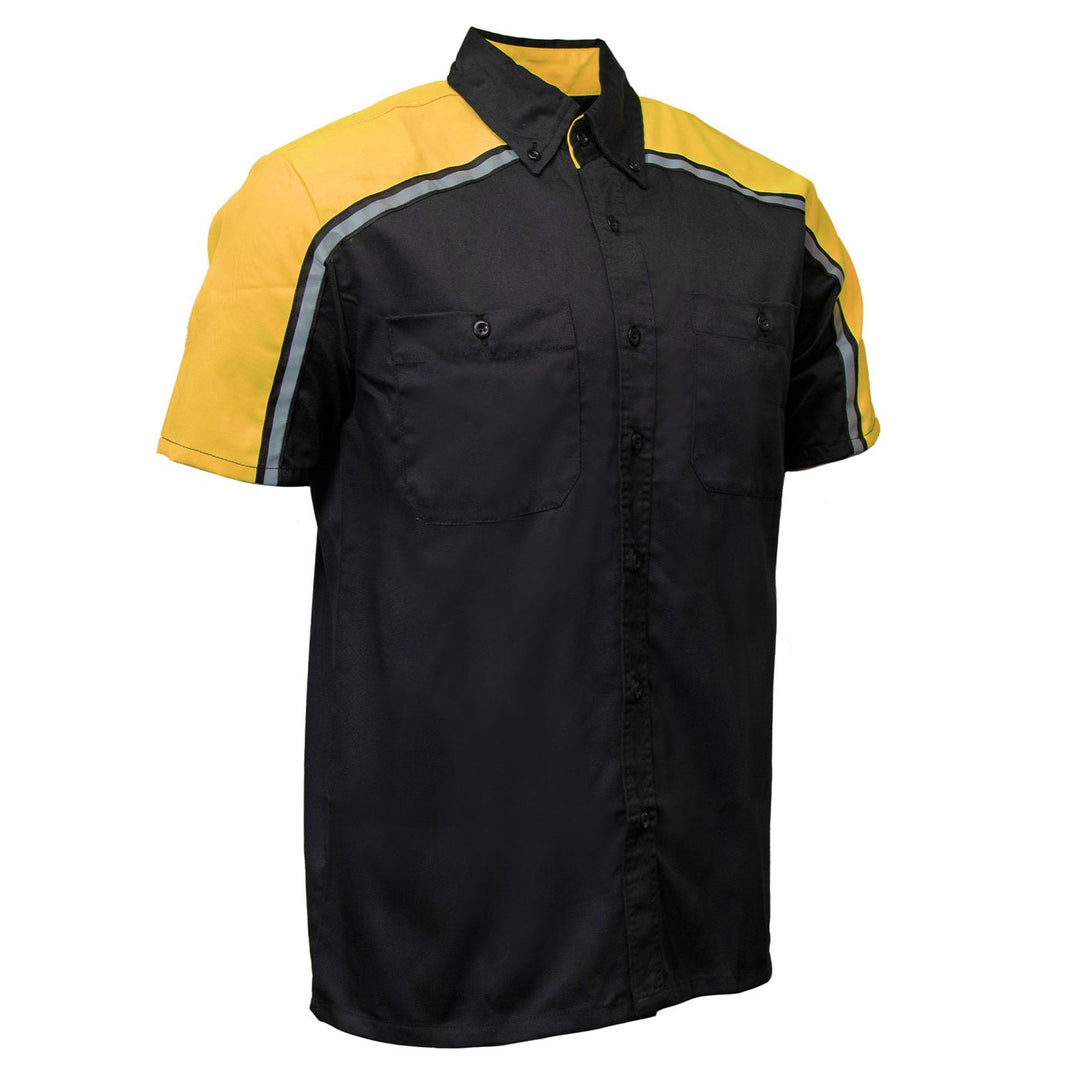 Milwaukee Motorcycle Clothing Co. Men's Yellow Mechanic Shirt, MDM11600