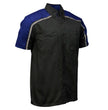 Milwaukee Motorcycle Clothing Co. Men’s Blk/Blu Mechanic Work Shirt – w / Reflective Strip, Rider‑Built MDM11602