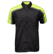 Milwaukee Motorcycle Clothing Co. Men’s Blk/Green Mechanic Work Shirt – w / Reflective Strip, Rider‑Built MDM11604