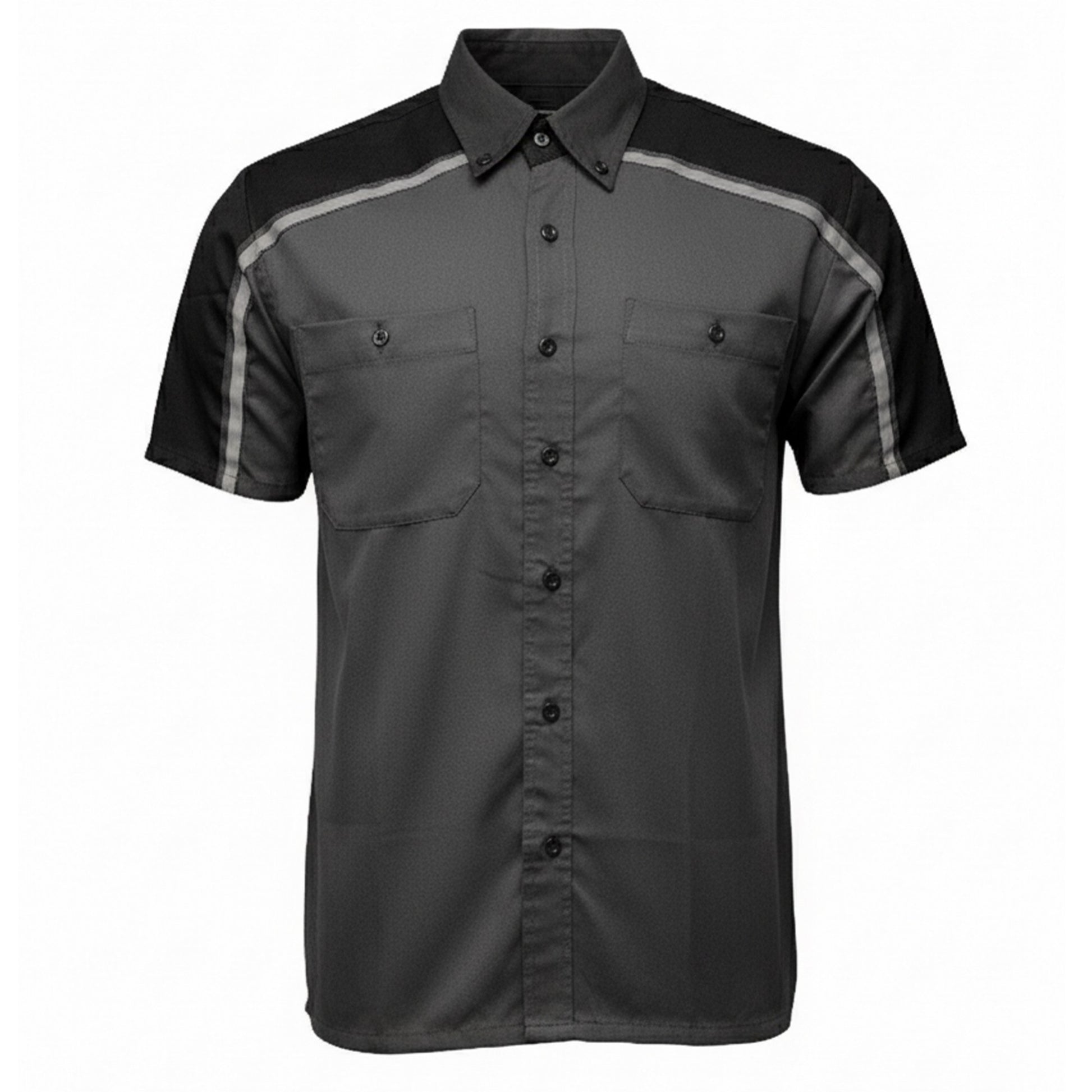 Milwaukee Motorcycle Clothing Co. Men's Gray Black Mechanic Shirt, MDM11605