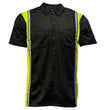 Milwaukee Motorcycle Clothing Co. Men’s Blk/Green Mechanic Work Shirt – w / Reflective Strip, Rider‑Built MDM11611