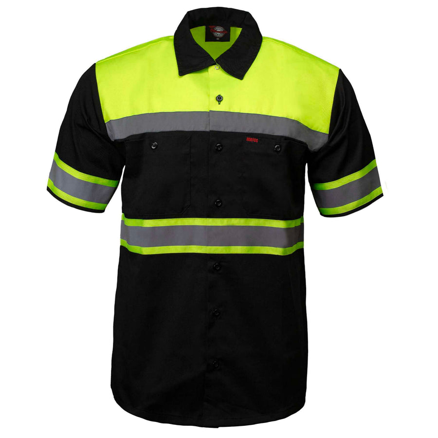 Milwaukee Motorcycle Clothing Co. Men’s Safeway Green/Black Mechanic Rider Ready Shirt w/ Reflective Strip MDM11613