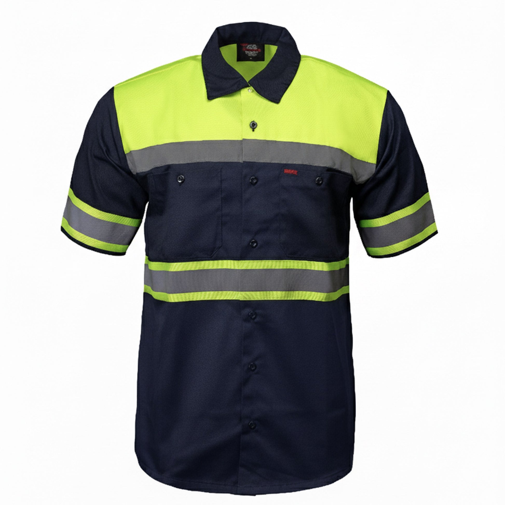 Milwaukee Motorcycle Clothing Co. Men’s Safeway Green/BlueMechanic Rider Ready Shirt w/ Reflective Strip MDM11614
