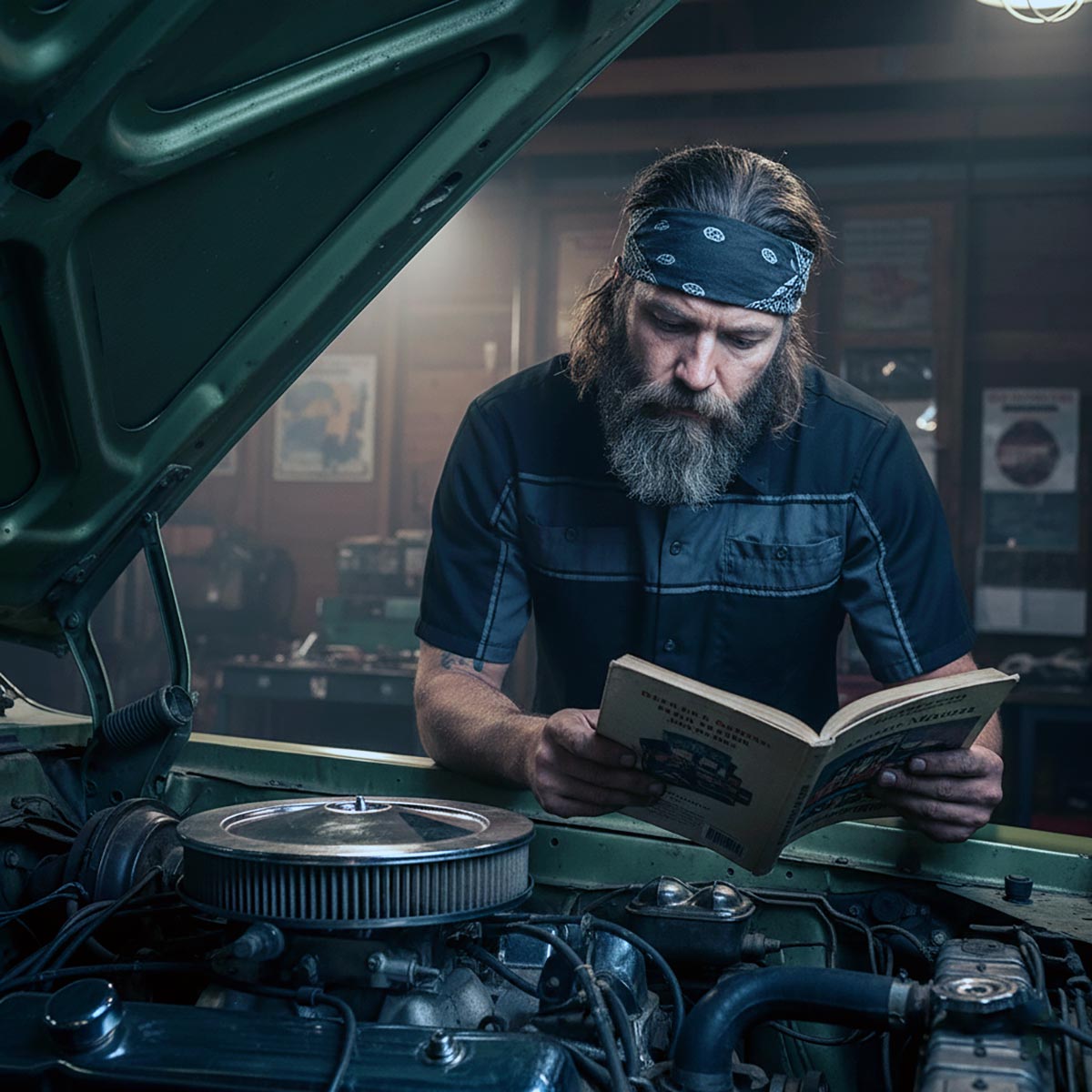 Milwaukee Leather MDM11672.01 Men's Black and Grey Button Up Heavy-Duty Work Shirt | Classic Mechanic Work Shirt