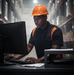 Biker Clothing Co. MDM11675 Men’s Black-Neon-Orange Button-Up Heavy-Duty Work Shirt - Classic Mechanic Shirt w/ Pockets