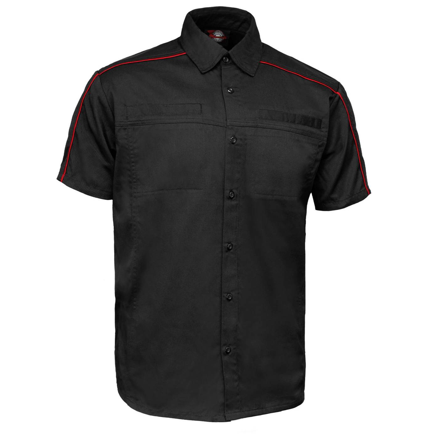 MMCC Men's Slipstream Black/Red Mechanic Work Shirt - 100% Cotton w/ Microfiber Panel - MDM11691