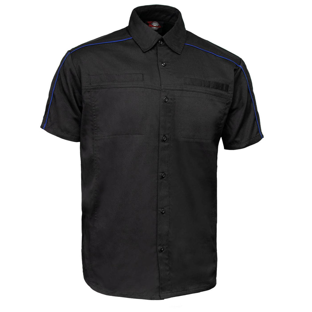 MMCC Men's Slipstream Classic Mechanic Shirt - 100% Cotton w/ Microfiber Panel - Dual Slit Pockets
