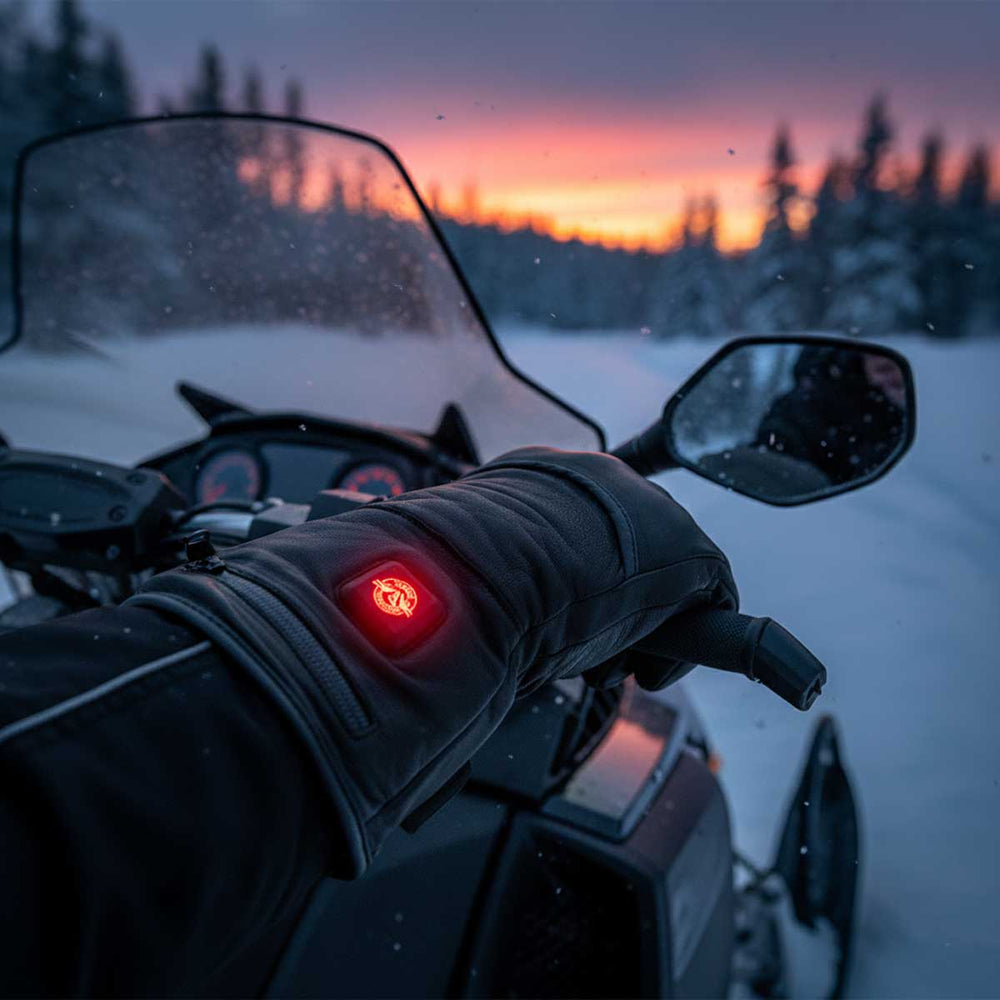 Milwaukee Leather MG7513 Men's Black ‘Heated’ Gauntlet Waterproof Winter Gloves with i-Touch