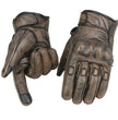 Milwaukee Leather MG7514 Men's Brown Leather with Gel Palm Motorcycle Gloves W/ Protective Knuckle