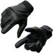 Milwaukee Leather MG7525 Men's Black Leather i-Touch Screen Compatible Gel Palm Motorcycle Hand Gloves W/ Flex Knuckle