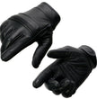 Milwaukee Leather MG7535 Men's Black Leather with Gel Palm Motorcycle Hand Gloves w/ Flex Knuckles
