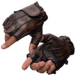 Milwaukee Leather MG7561 Men's Premium Brown Leather Gel Padded Palm Fingerless Motorcycle Hand Gloves