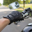 Milwaukee Leather Men's Black Leather ‘Reflective Skull’ Motorcycle Hand Gloves W/Gel Padded Palm MG7570