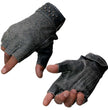 Milwaukee Leather MG7761 Women's Grey Leather Gel Palm Fingerless Motorcycle Hand Gloves W/ Stylish ‘Wrist Detailing’