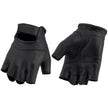 Milwaukee Leather MG7780 Women's Black Leather Perforated Fingerless Motorcycle Gloves - Gel Padded Palm Biker Gloves