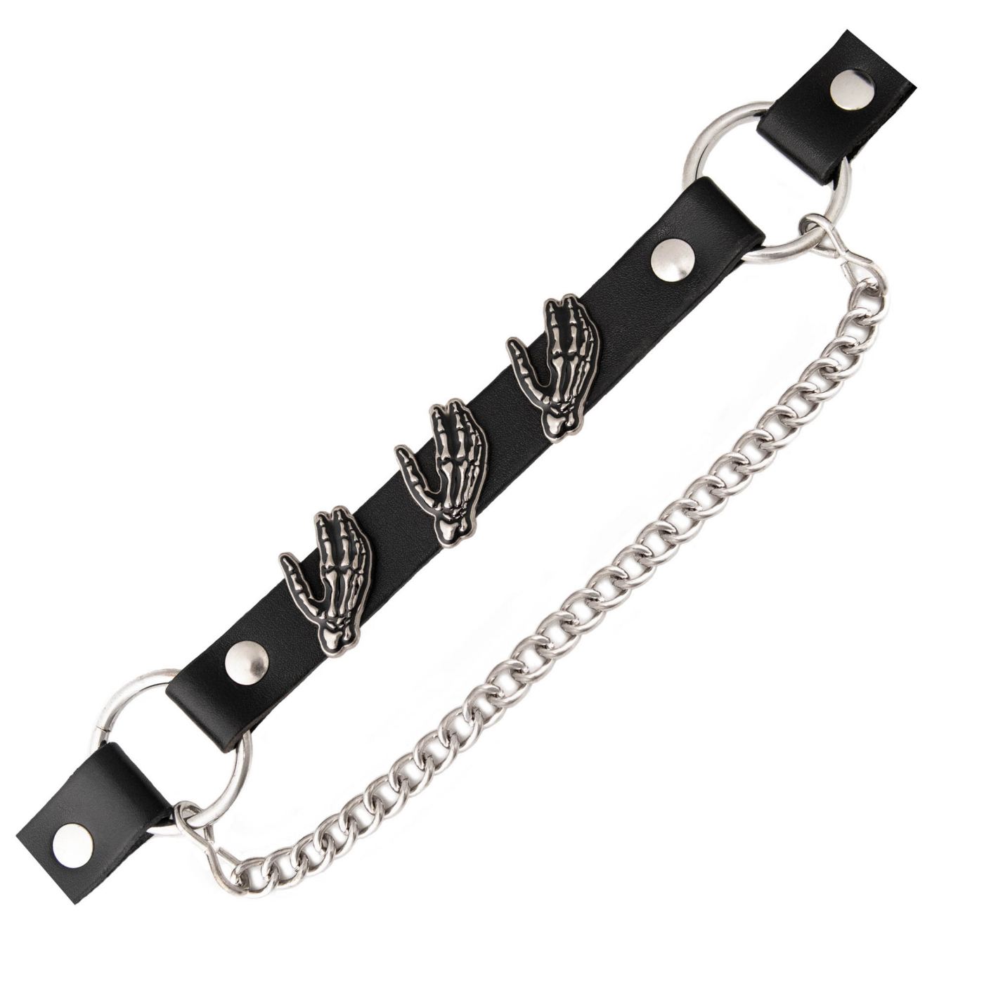 Milwaukee Leather Silver Skeleton Hand Emblem Boot Chain with Adjustable Strap – MLA3006
