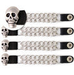 Milwaukee Leather Skull Head Medallion Vest Extender - Double Chrome Chains Genuine Leather 6.5
