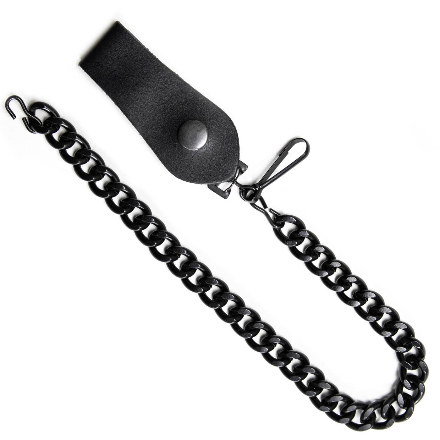 Milwaukee Leather MLC78961 Black Metal Anti-Theft 14 Inch Wallet Chain with Snap-On Belt Loop and Key Holder