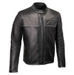 Milwaukee Leather USA MADE MLJKM5003 Men's Black Echo Premium Leather Motorcycle Jacket with Reflective Piping