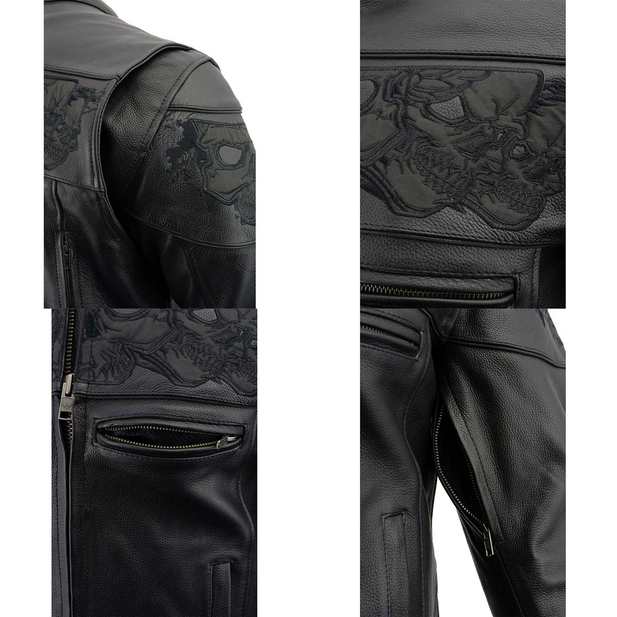Milwaukee Leather MLM1500 Men's Crossover Black Leather Scooter