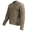 Milwaukee Leather MLM1503 Men's Distressed Brown Racer Motorcycle Vented Leather Rider Jacket