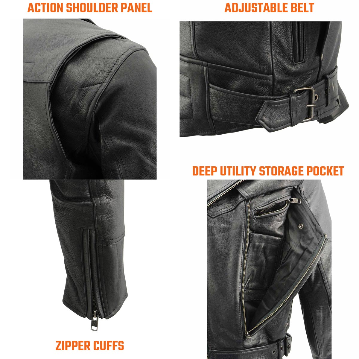 Milwaukee Leather MLM1570 Men's Black Premium Cowhide Leather