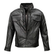 Milwaukee Leather MLM1614 Men’s Black Premium Leather Shirt Style Jacket w/ Removable Hoodie