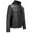 Milwaukee Leather Men's Leather Shirt Jacket with Removable Hoodie and Patch Access - MLM1614