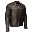 Milwaukee Motorcycle Clothing Co. Men's Anarchy Scooter Style Vintage Brown Premium Leather Riding Jacket MMC10004