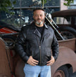 Milwaukee Motorcycle Clothing Co. Men's Unforgiven MC Style Black Leather Jacket w/ Lapel Collar MMC10008