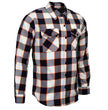 MMCC Men's Alpha Navy White Orange Plaid Flannel Shirt - 100% Cotton with Microfiber Wipe Panel - MMC11604