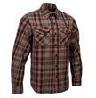 MMCC Men's Brimstone Plaid Black Orange Tan Flannel Shirt - 100% Cotton with Microfiber Wipe Panel - MMC11608