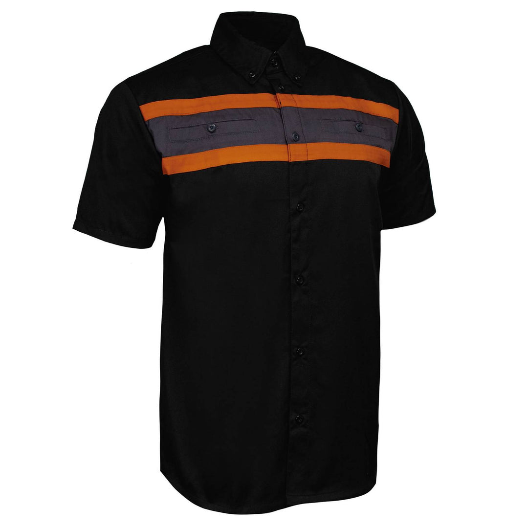 MMCC Men's Petrol Classic Mechanic Button Up Shirt - Dual Chest Pockets - Microfiber Panel - Rider Ready - MMC16006